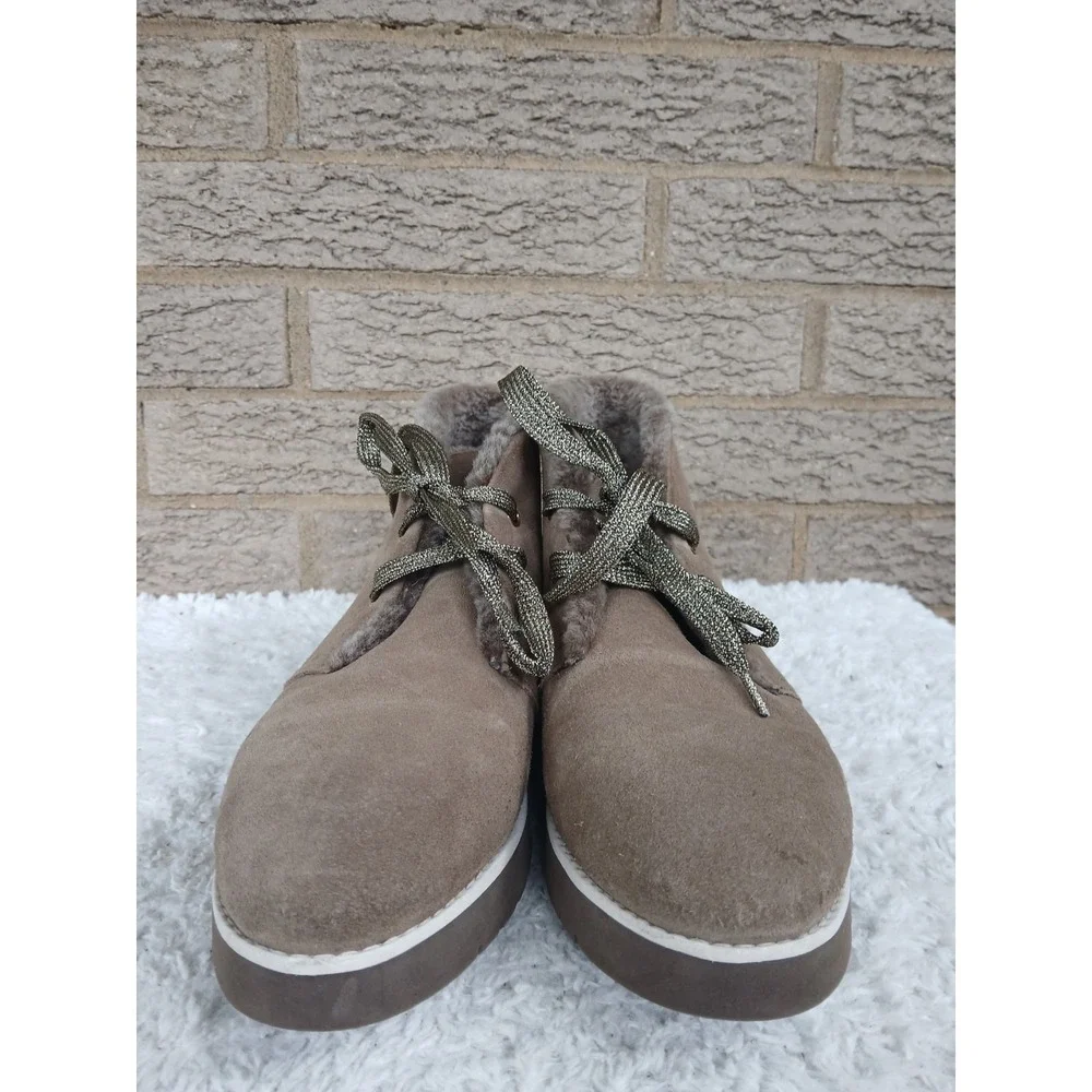 Johnston & Murphy Women's Waterproof Seude Peyton Boots In Tan Sz 8 Plush Lining